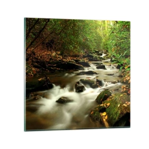 Schilderen op glas - Zoals vloeibaar zilver - 30x30 cm