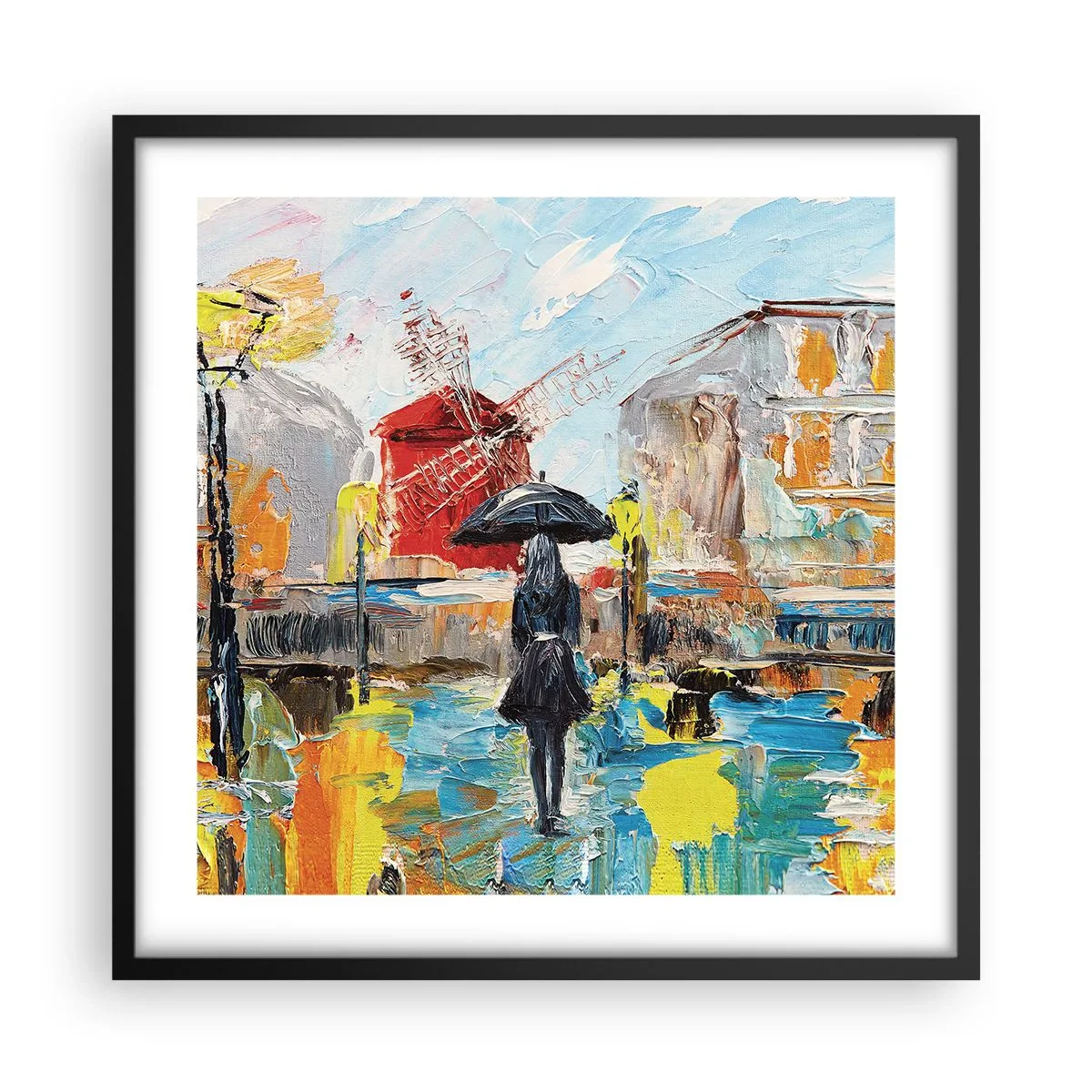 Poster in een zwarte lijst - Parijse legendes - 50x50 cm
