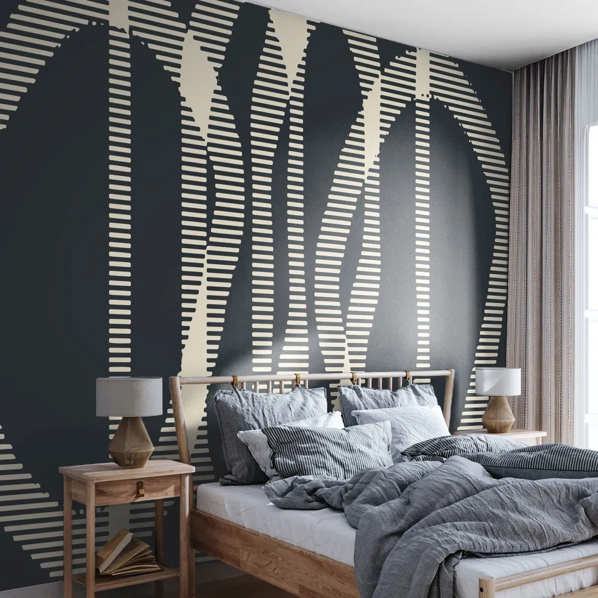 Fotobehang Standard Eco - Een poging om de duisternis te doorbreken - Abstractie, Deel, Modern patroon - 350x256 cm