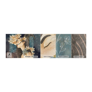 Fotobehang Monster Premium Canvas - Een sprookje over een prinses met lelies - Abstractie, Vrouw, Bloemen - 100x30 cm