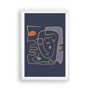 Poster in een witte lijst - In nadenken - 61x91 cm