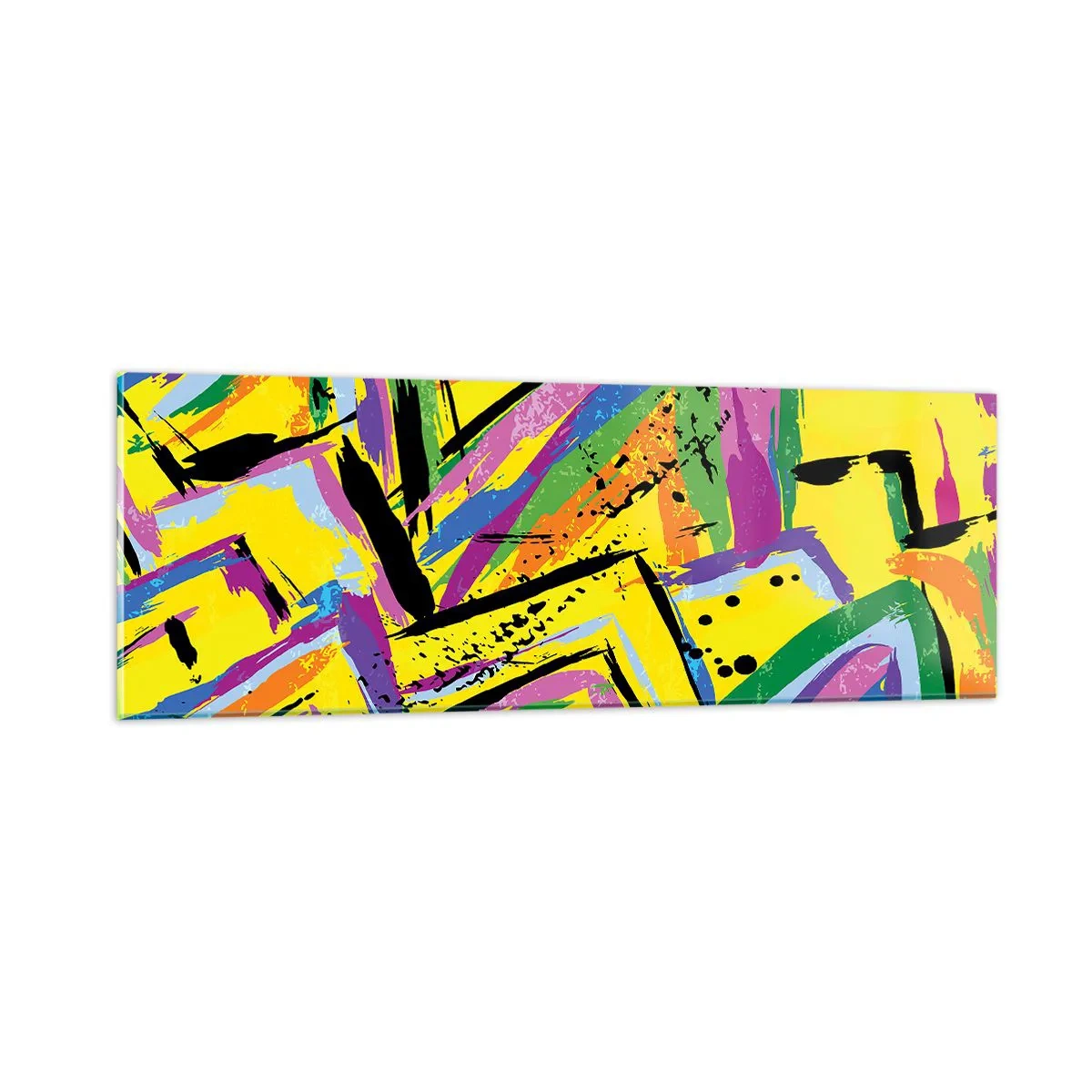 Schilderen op glas - Tot ze schreeuwt van vreugde - 90x30 cm