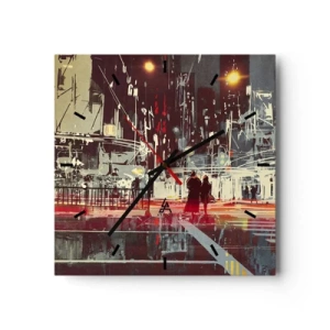 Wandklok - Klok - Een grote stadsoversteek - 40x40 cm