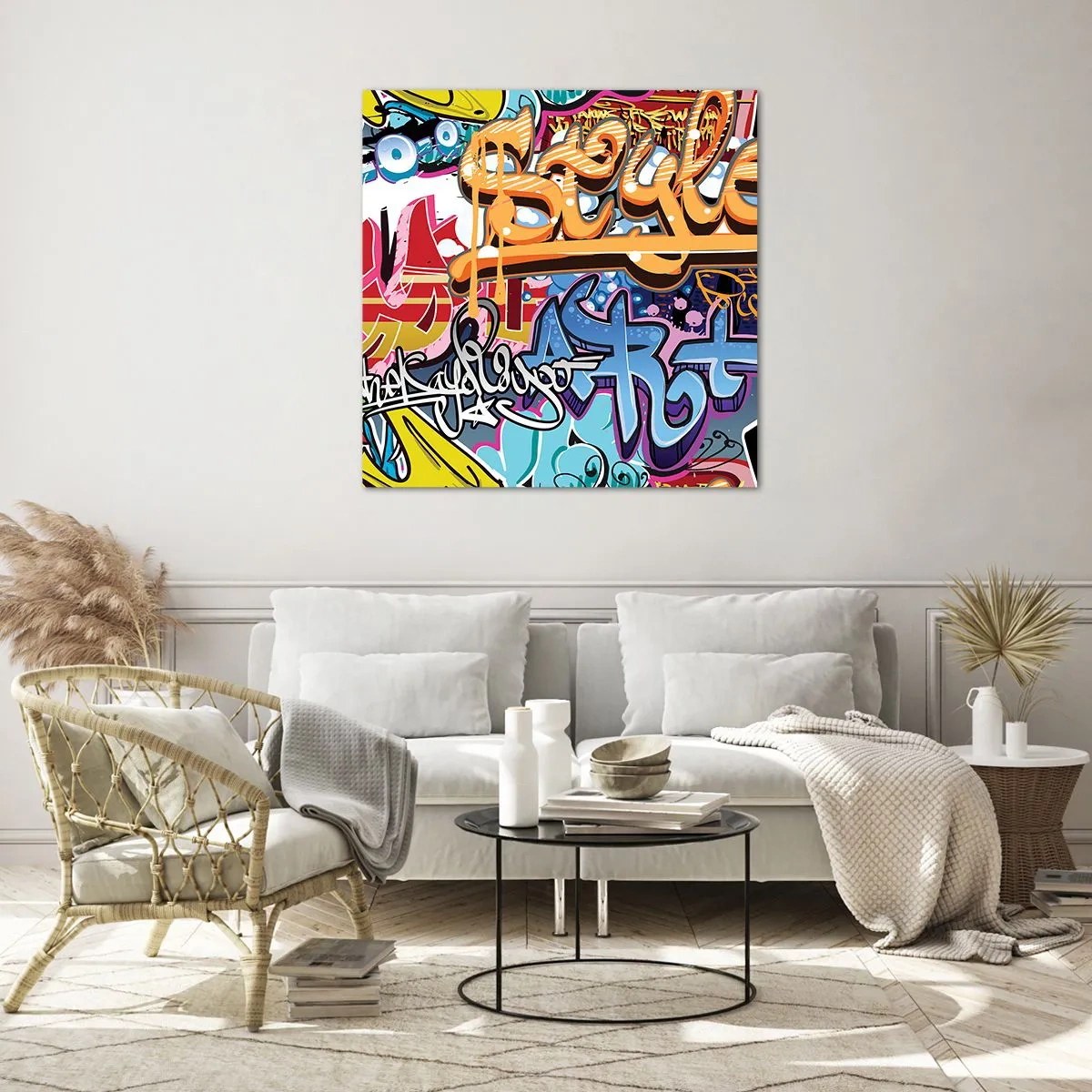 Schilderen op glas - Muurschilderingen, muurschilderingen, muurschilderingen ... - 30x30 cm