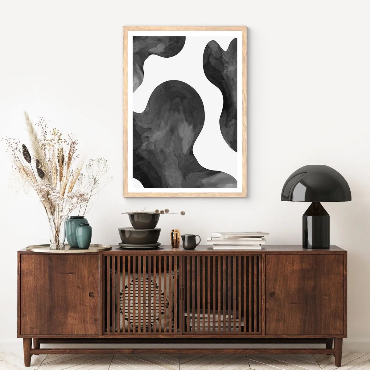 Een poster in een licht eiken lijst - Melkweg - 61x91 cm