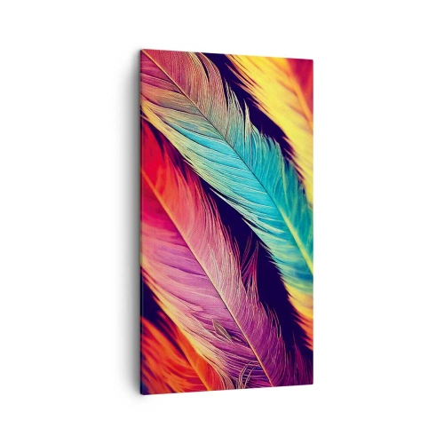 Schilderen op canvas - Gevederde regenboog - 45x80 cm