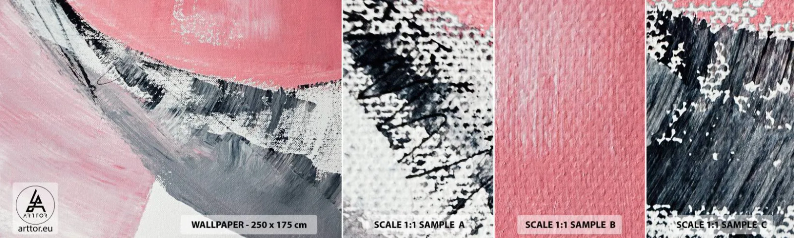 Fotobehang Staaltje Standard Eco - Bijpassende compositie - Abstractie, Deel, Pastelkleuren - 100x30 cm