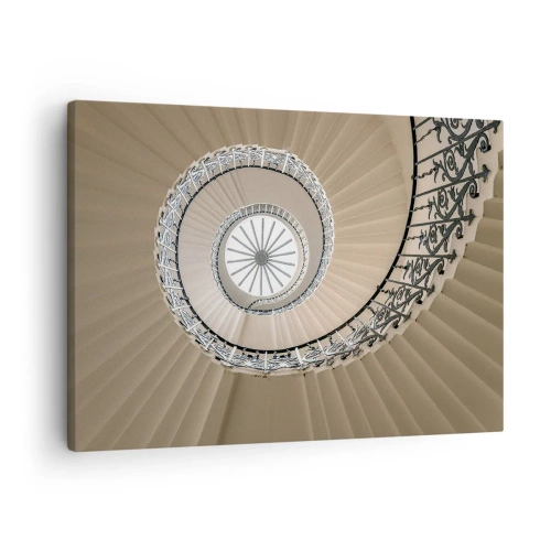 Schilderen op canvas - Wenteltrap met een elegante geometrische benadering - 70x50cm - Binnenin de schaal - Moderne wanddecoratie voor woonkamer en slaapkamer ARTTOR