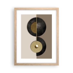 Een poster in een licht eiken lijst - Variaties rond de cirkel - 30x40 cm