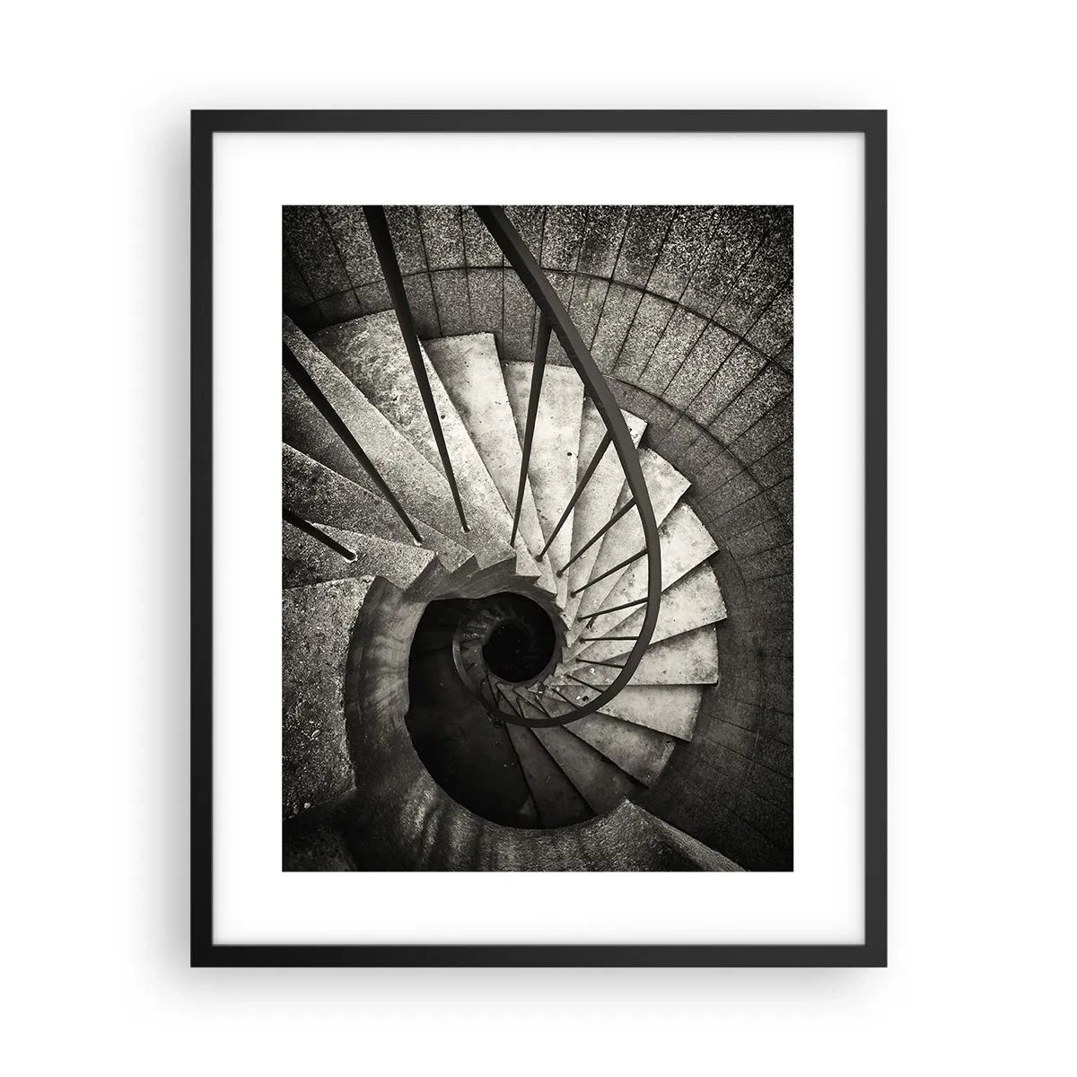 Poster in een zwarte lijst - De trap op, de trap af - 40x50 cm