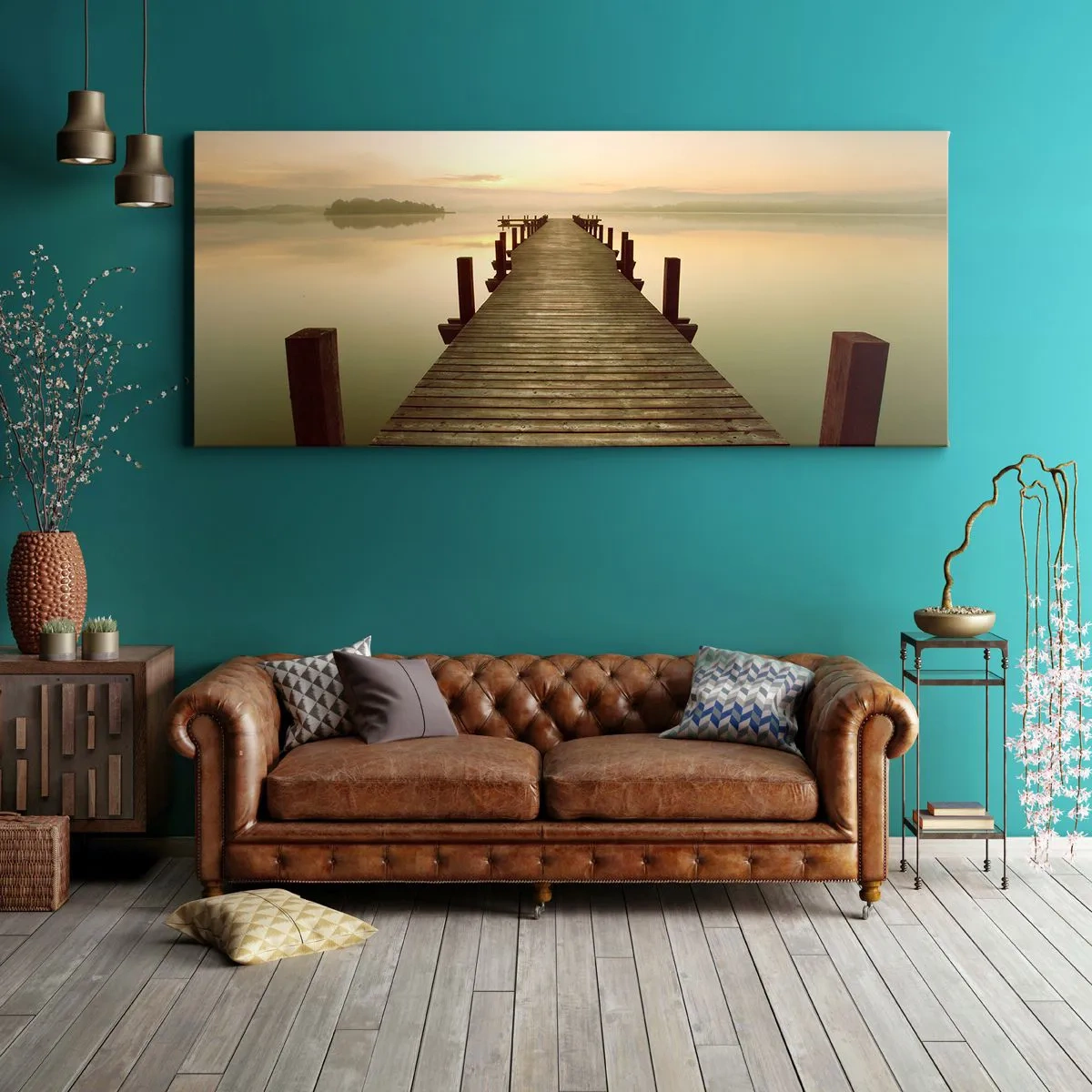 Schilderen op canvas - Aanbreken van de dag, licht - 100x40 cm