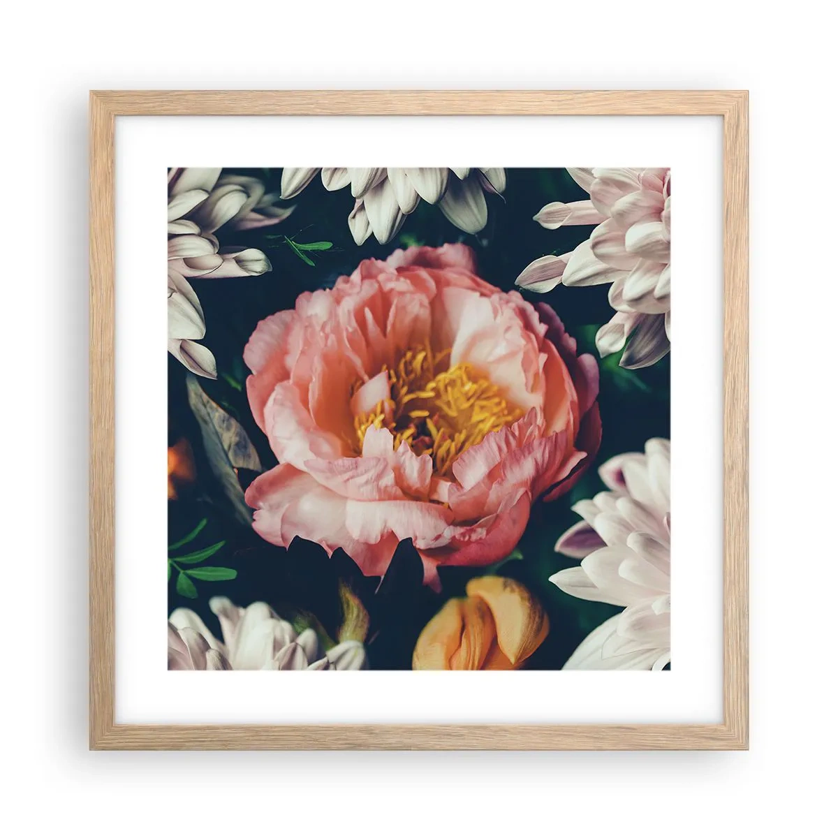 Een poster in een licht eiken lijst - Met barokke pracht - 40x40 cm