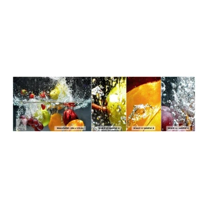 Fotobehang Monster Zelfklevend Deluxe Sticker - Fruit verfrissing - Fruit, Water, Keuken - 100x30 cm