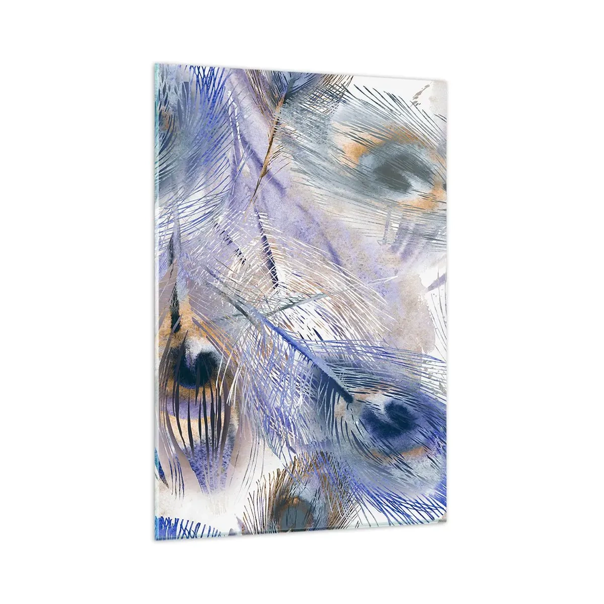 Schilderen op glas - Pauwenogen compositie - 80x120 cm
