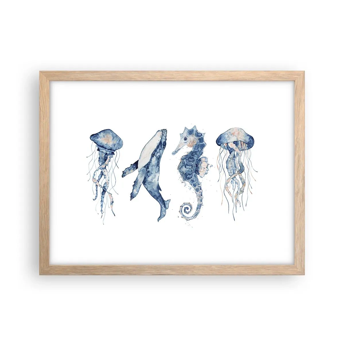 Een poster in een licht eiken lijst - Zee wonderen - 40x30 cm