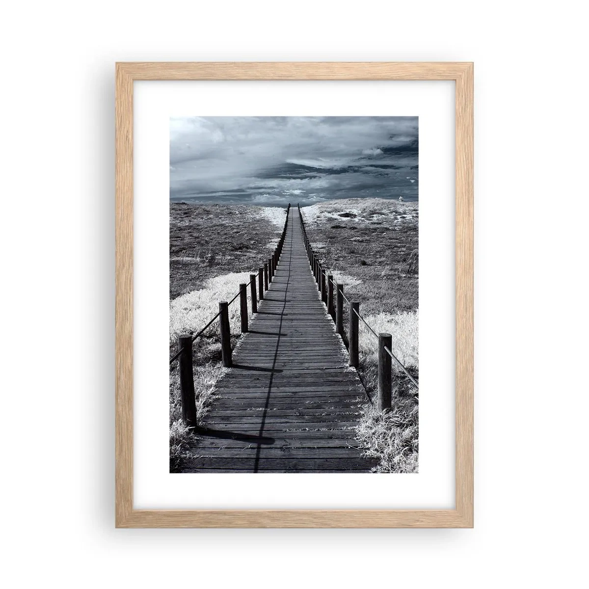 Een poster in een licht eiken lijst - Recht naar de oever - 30x40 cm