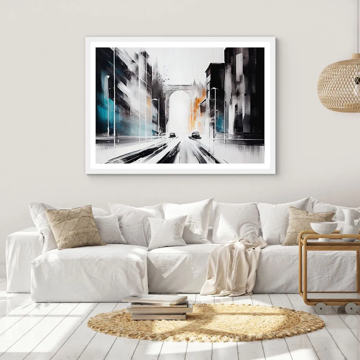 Poster in een witte lijst - Stadsstudie: architectuur en beweging - 50x40 cm
