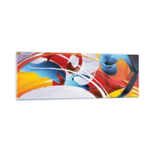 Schilderen op glas - De dans van de elementen - 90x30 cm