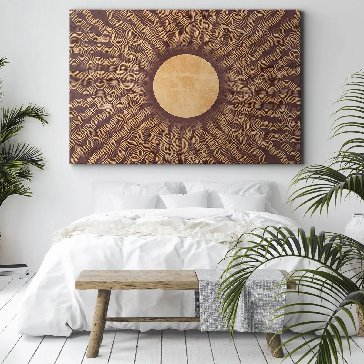 Schilderen op canvas - Zon icoon - 100x70 cm