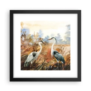 Poster in een zwarte lijst - Waarheen in de herfst? - 30x30 cm