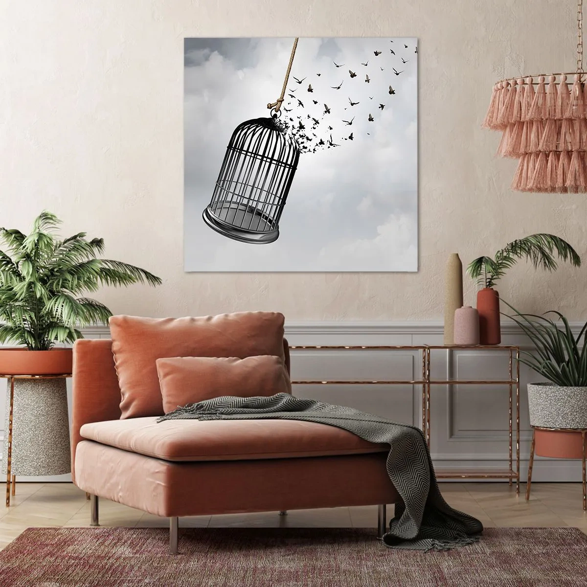 Schilderen op canvas - Geloof ... Hoop ... Vrijheid! - 30x30 cm