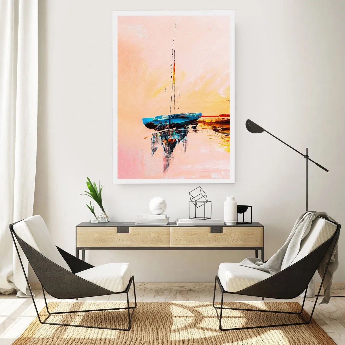 Poster - Avond in de jachthaven - 40x50 cm