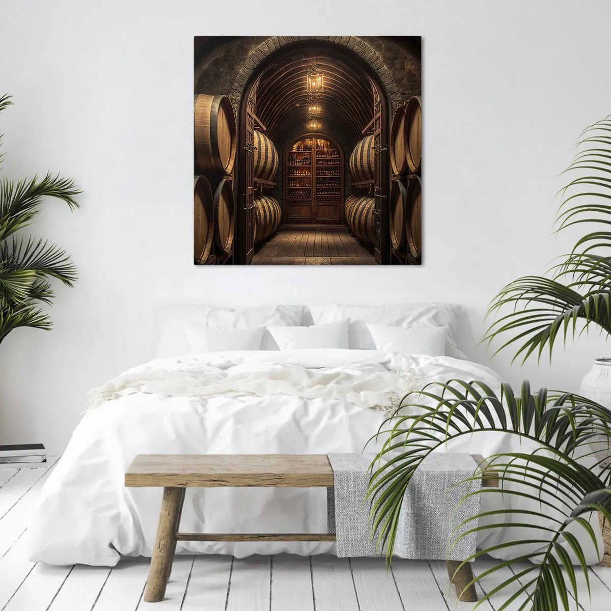 Schilderen op canvas - Sfeervolle kelder - 70x70 cm