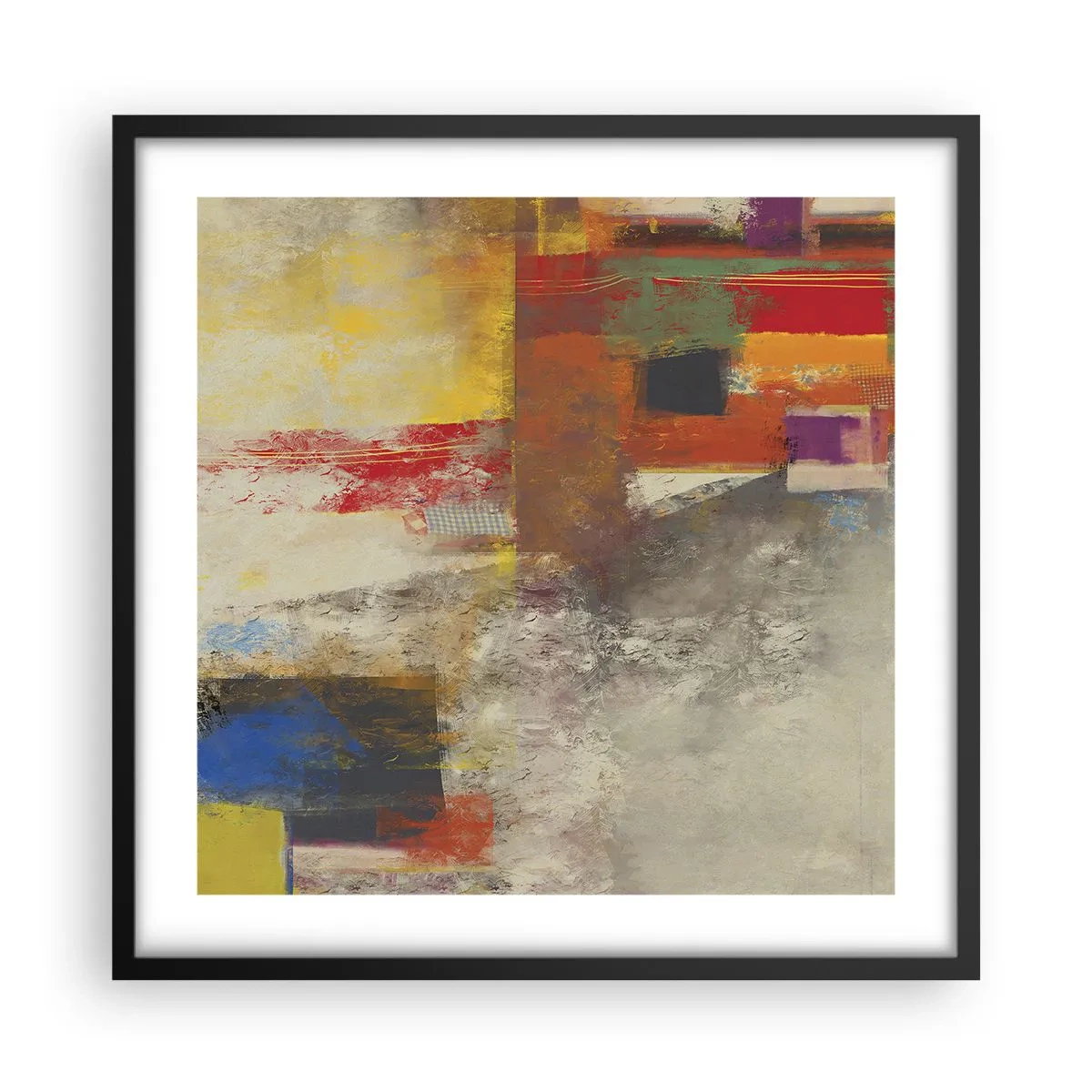 Poster in een zwarte lijst - Kleur geometrie - 50x50 cm