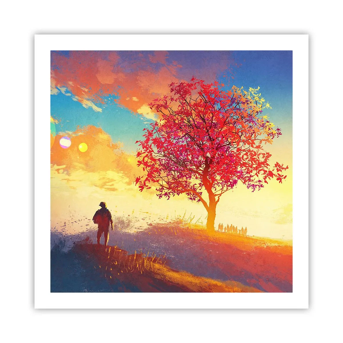 Poster - Pelgrim bij de bestemming - 60x60 cm