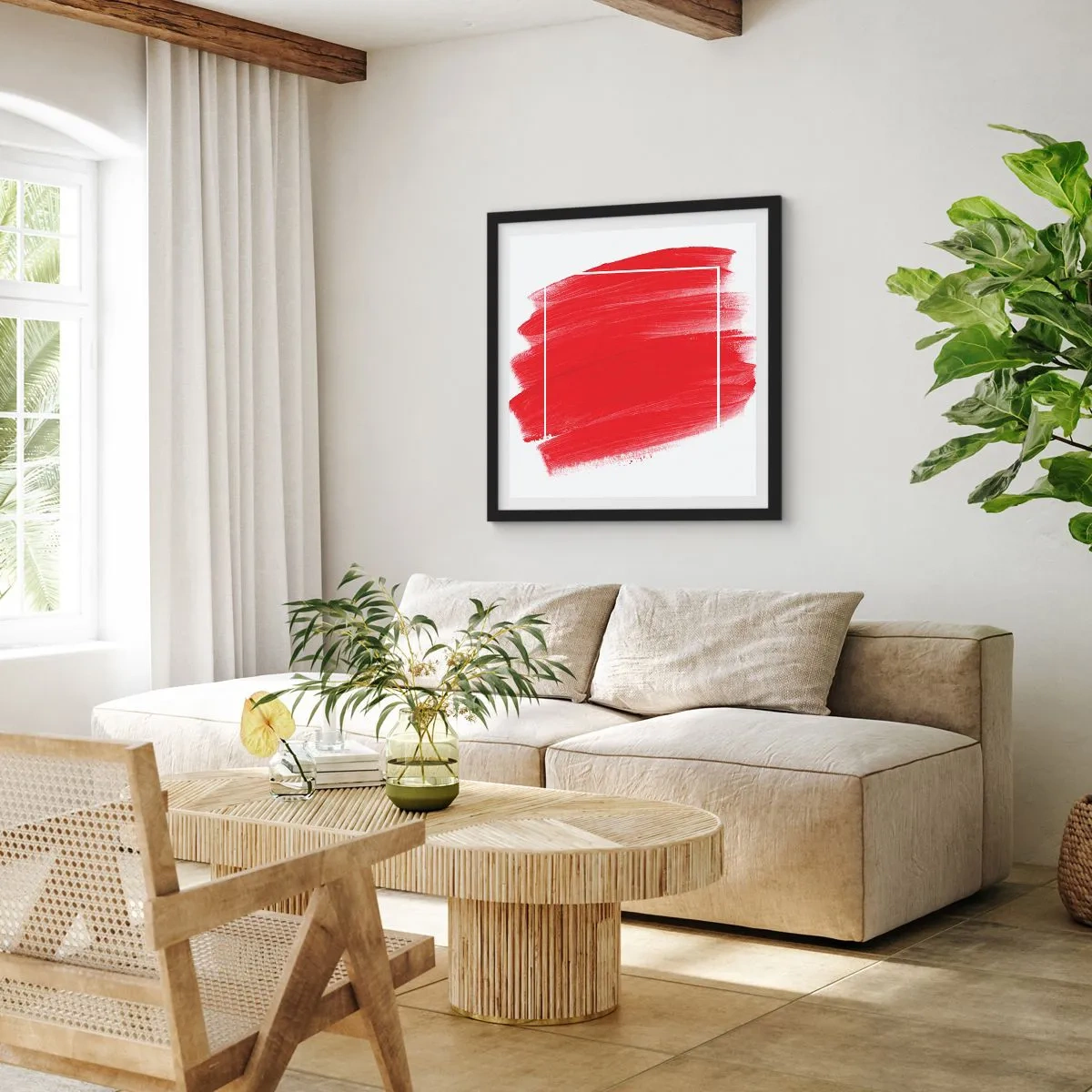 Poster in een zwarte lijst - Uit het frame - 60x60 cm