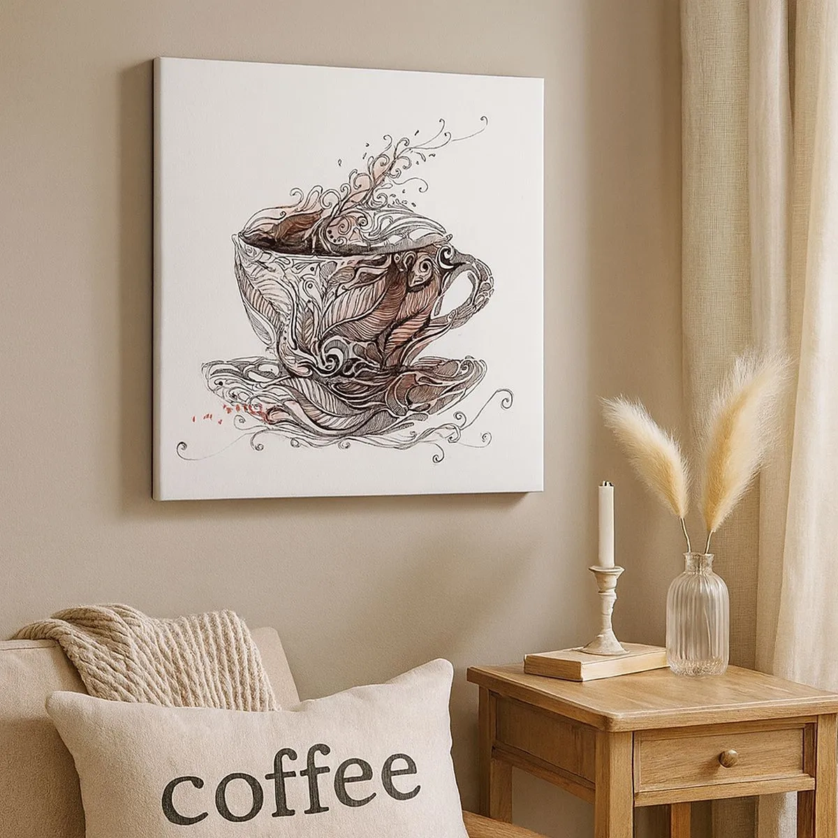 Schilderen op canvas - Thee voor alles - 30x30 cm