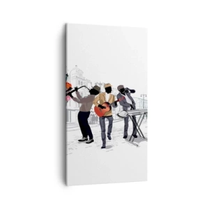 Schilderen op canvas - Straatmuziek - 45x80 cm