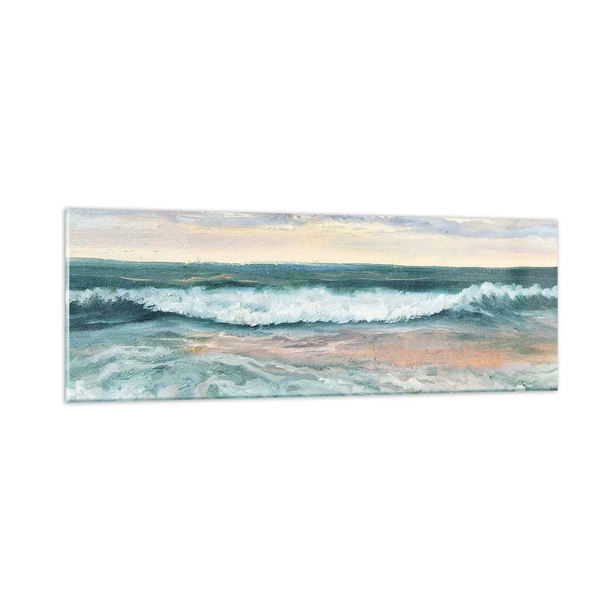 Schilderen op glas - Hier maak je je ziel glad - 90x30 cm