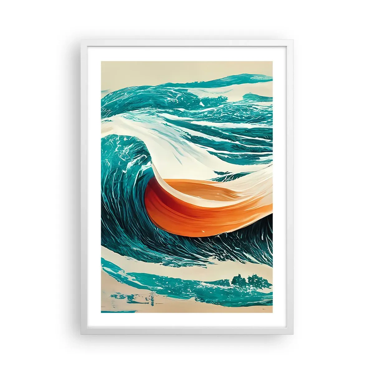 Poster in een witte lijst - De droom van elke surfer - 50x70 cm