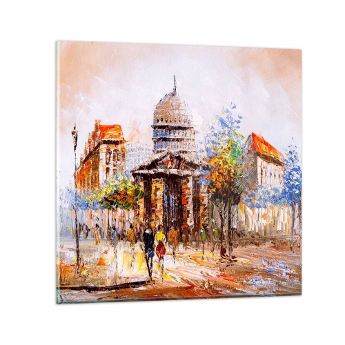 Schilderen op glas - Parijs wandeling - 50x50 cm
