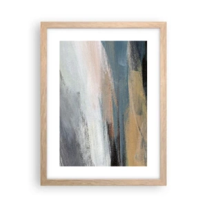 Een poster in een licht eiken lijst - Abstractie: noordelijk landschap - 30x40 cm
