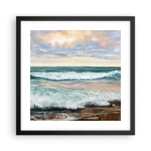 Poster in een zwarte lijst - Hier maak je je ziel glad - 40x40 cm