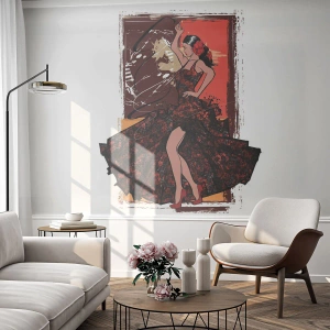 Zelfklevend Fotobehang Deluxe Sticker - Op het ritme van het hart - Danser, Flamenco, Dans - 350x256 cm