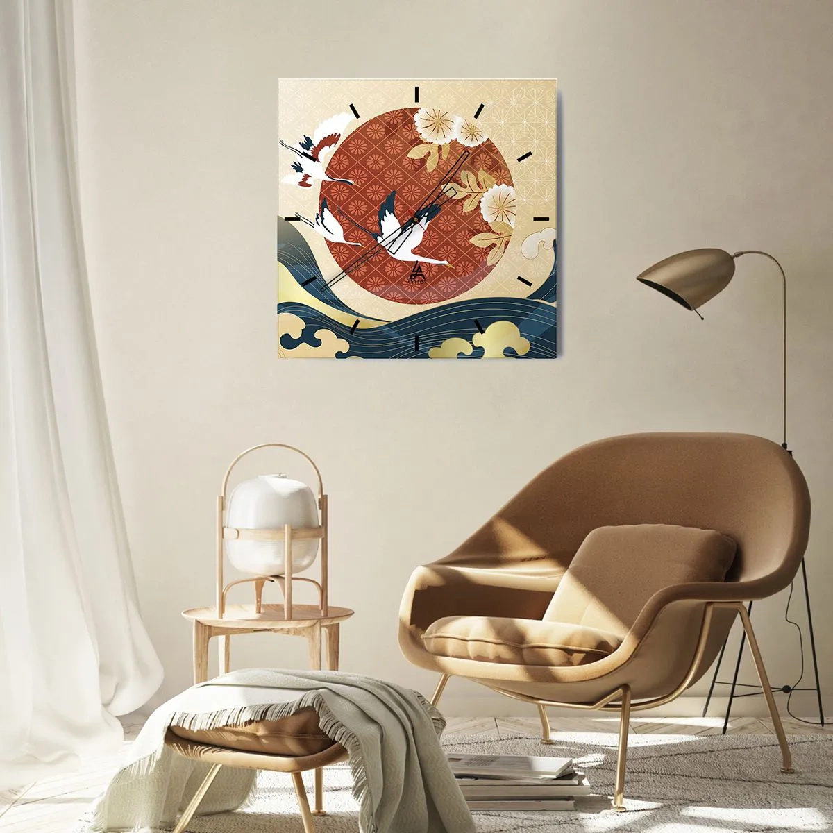 Wandklok - Klok - Japans sprookje - 30x30 cm