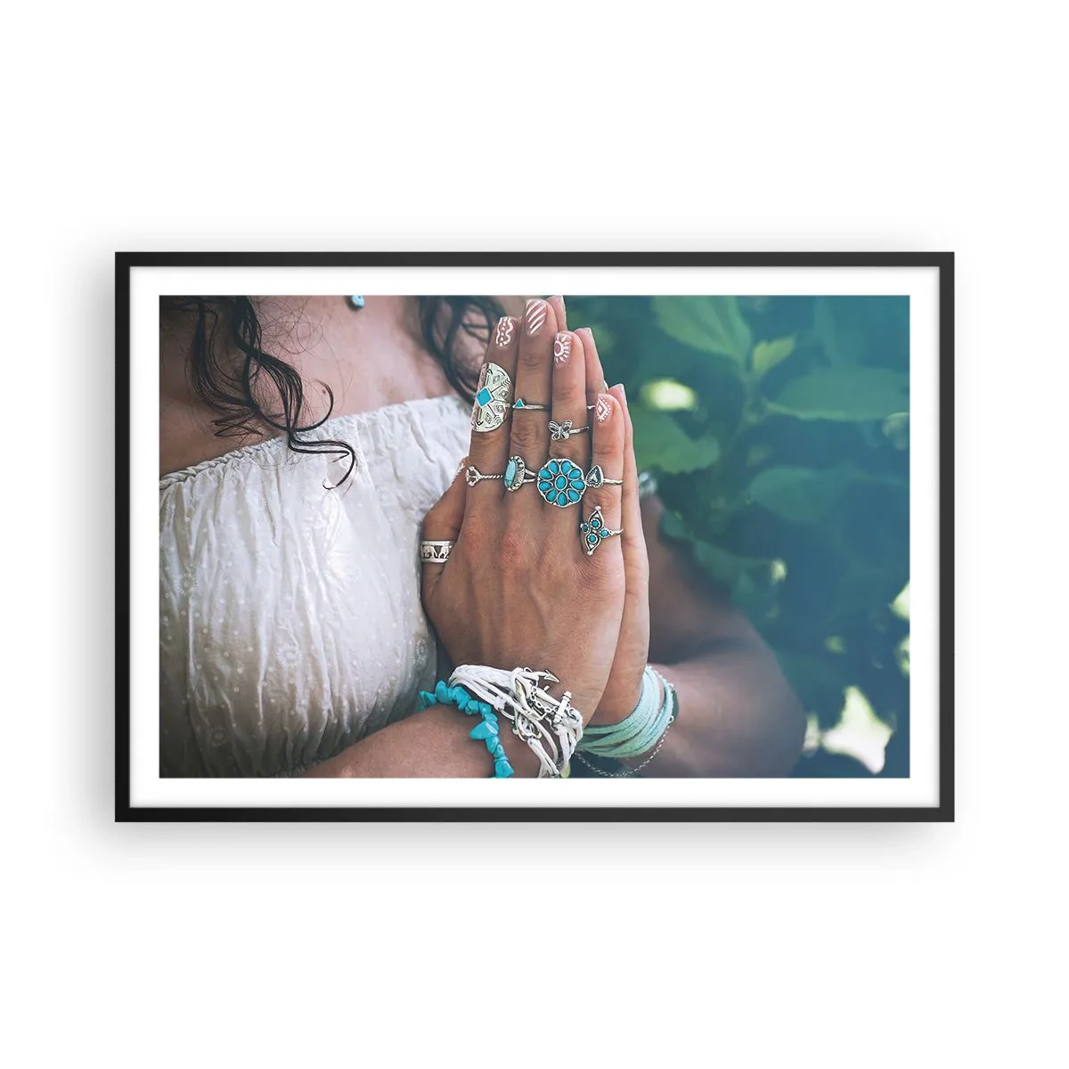 Poster in een zwarte lijst - Welkom in het centrum van het zijn - 91x61 cm