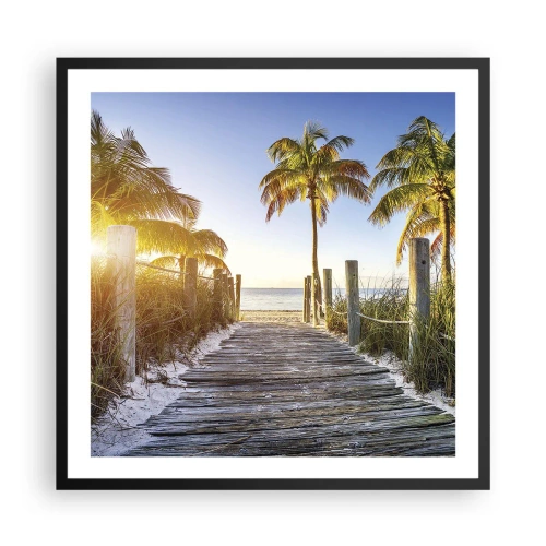 Poster in een zwarte lijst - Rechtstreeks naar het paradijs - 60x60 cm