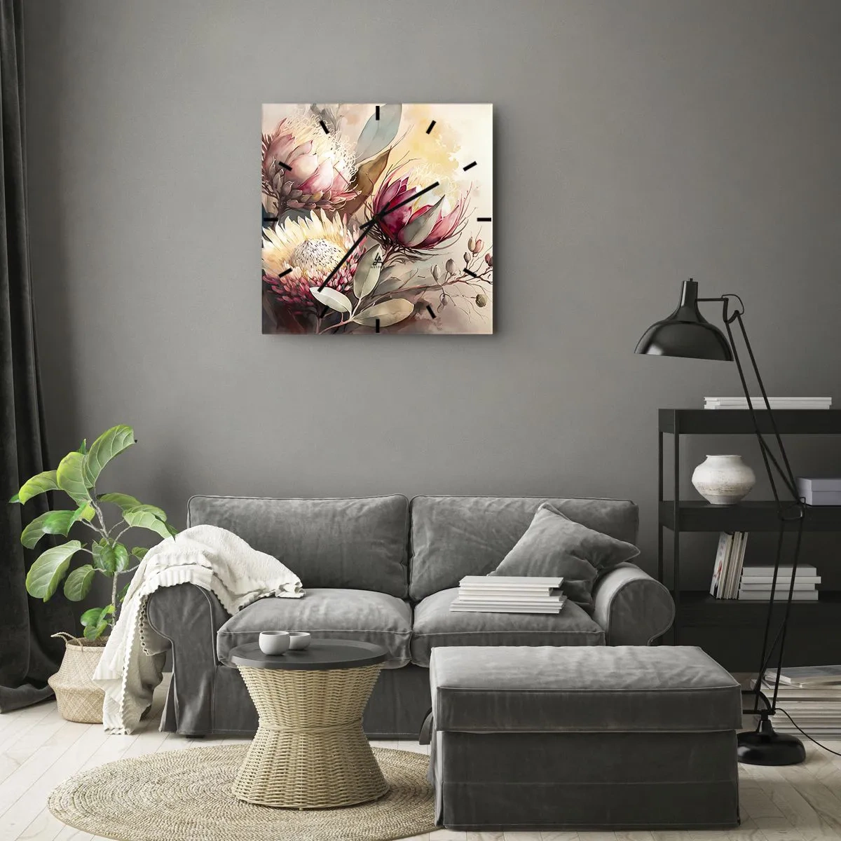 Wandklok - Klok - In profiel en en face - 40x40 cm