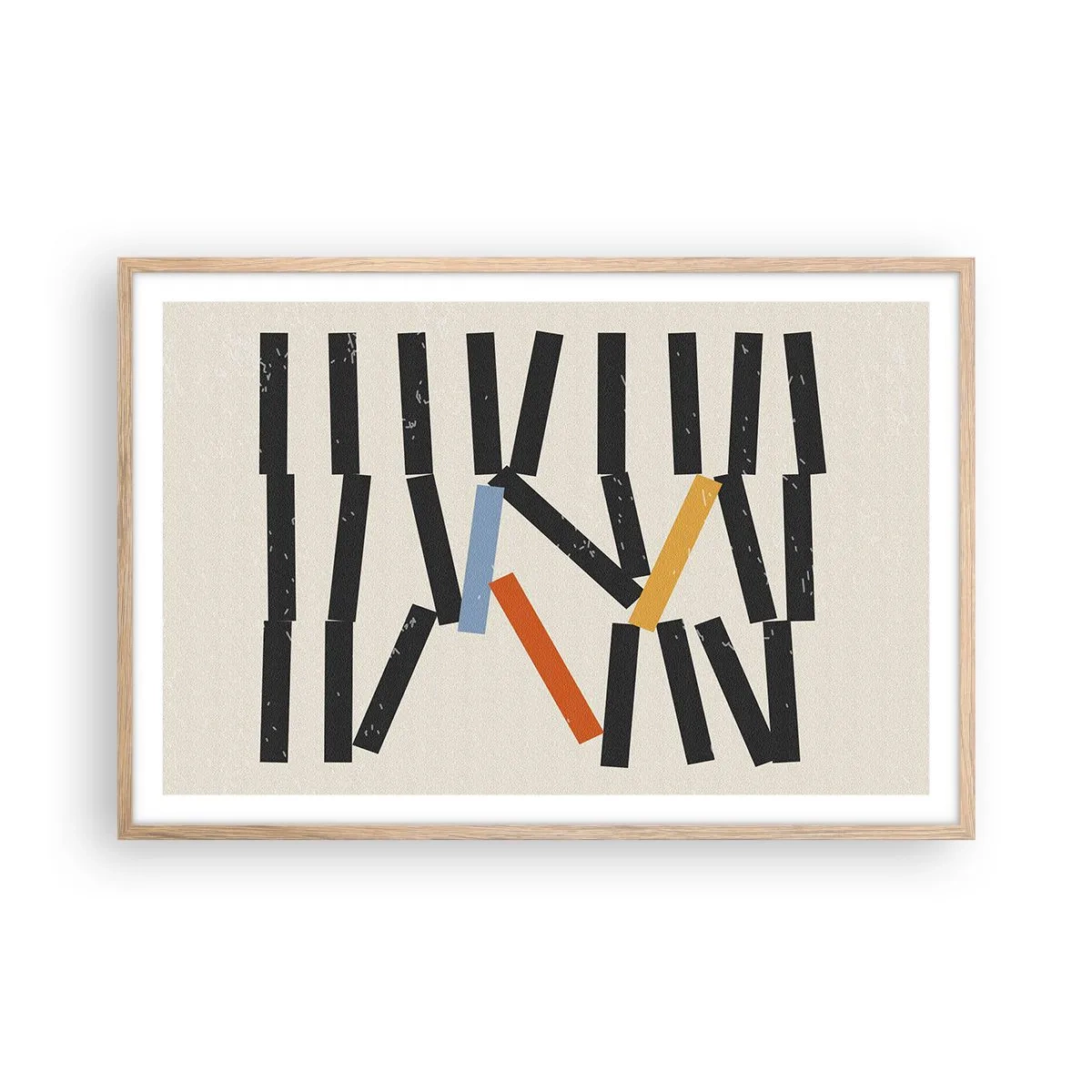 Een poster in een licht eiken lijst - Domino – compositie - 91x61 cm