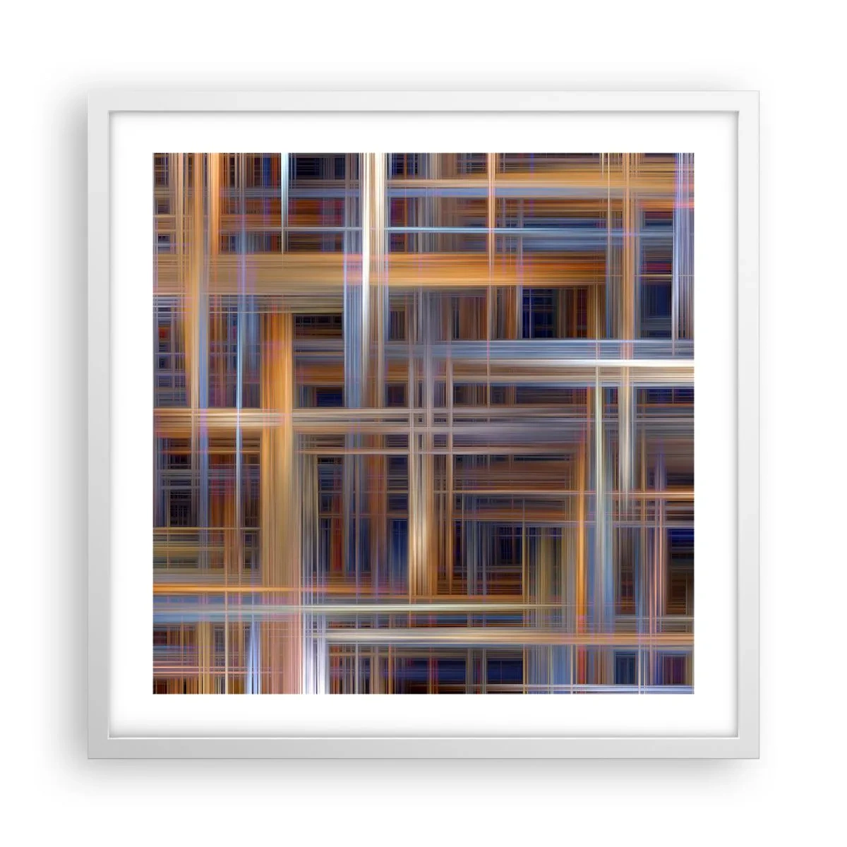 Poster in een witte lijst - Geweven van licht - 50x50 cm