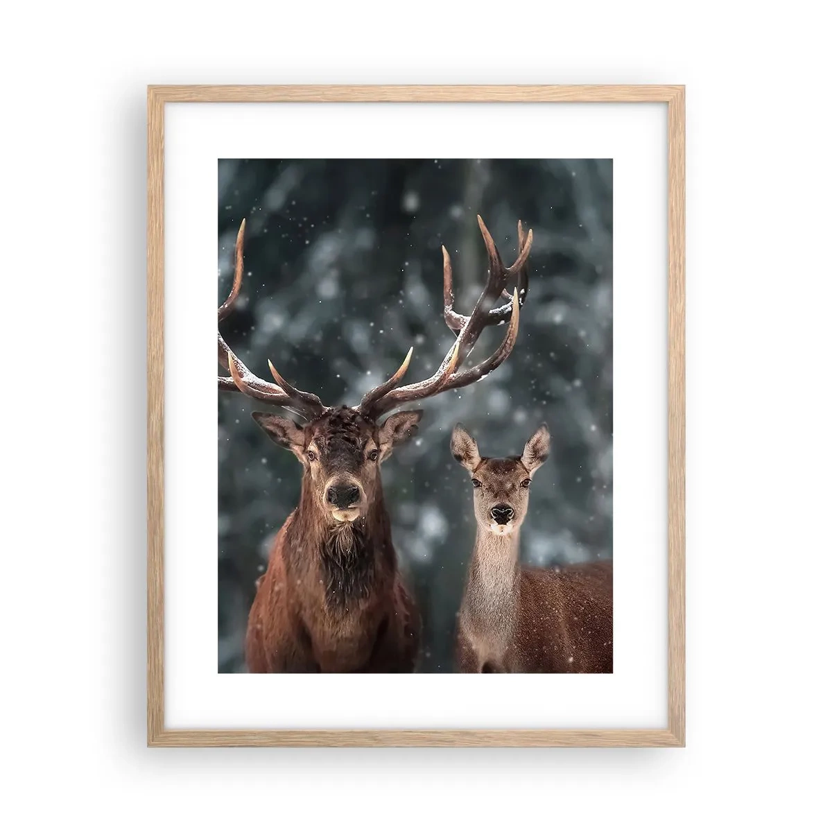 Een poster in een licht eiken lijst - Heer van het bos met zijn vrouw - 40x50 cm