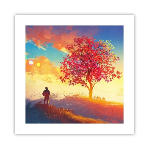 Poster - Pelgrim bij de bestemming - 40x40 cm