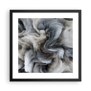 Poster in een zwarte lijst - Steen en bloem - 40x40 cm