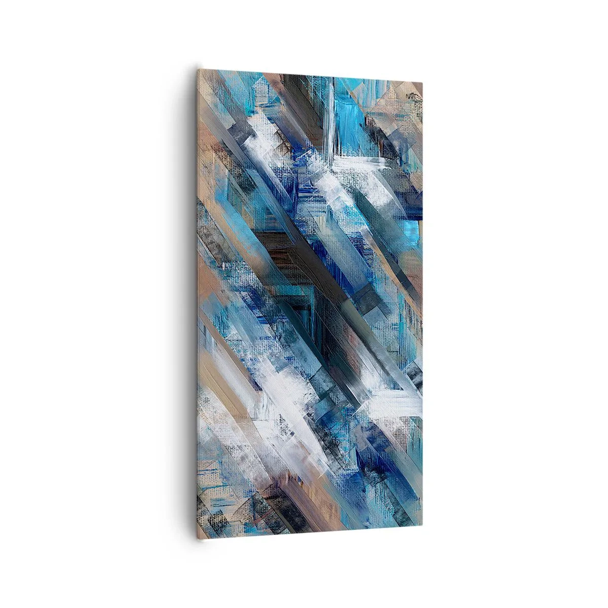 Schilderen op canvas - Op een blauwe diagonaal - 65x120 cm