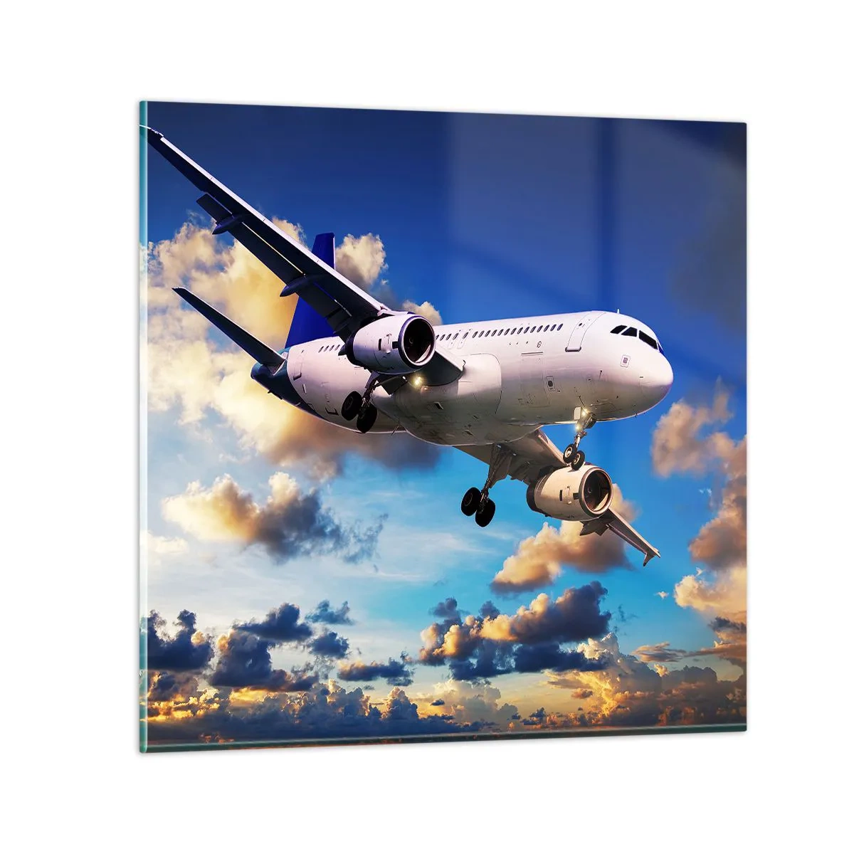 Schilderen op glas - Een reis in wit en blauw - 70x70 cm