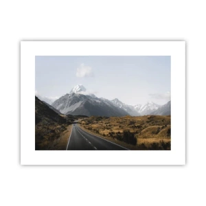 Poster - De weg naar het hart van de bergen - 40x30 cm